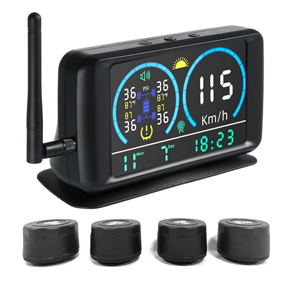 System Tire Pressure Monitoring System With 4 Sensors 4 Alarm Modes With Solar-Powered GPS Hourly Positioning System Signal Solar RV TPMS For RV Light Trucks And Small Cars