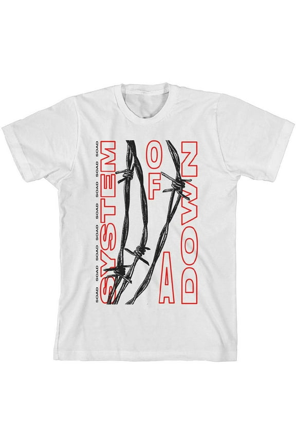 Men's Barbed Wire T-Shirt White 3XL