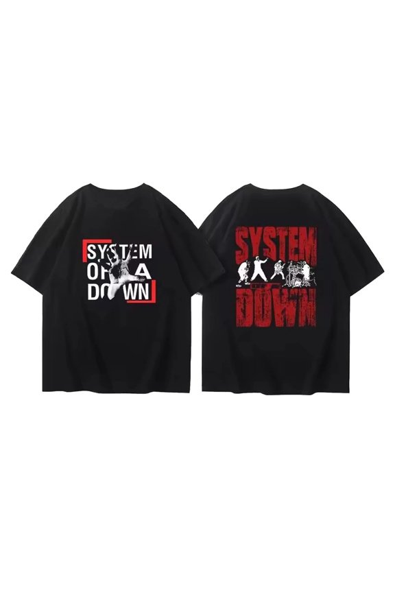 System of A Down Unisex Oversized Soft Cotton Crewneck T-Shirt - Graphic Print Summer Casual Streetwear