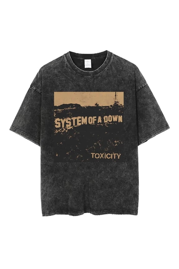 System of A DownToxicityAcid Wash Tee Style