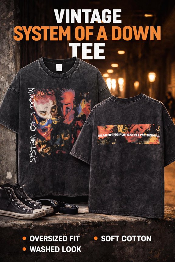 System of a Down Vintage T-Shirt, Distressed Graphic Tee, Oversized Fit