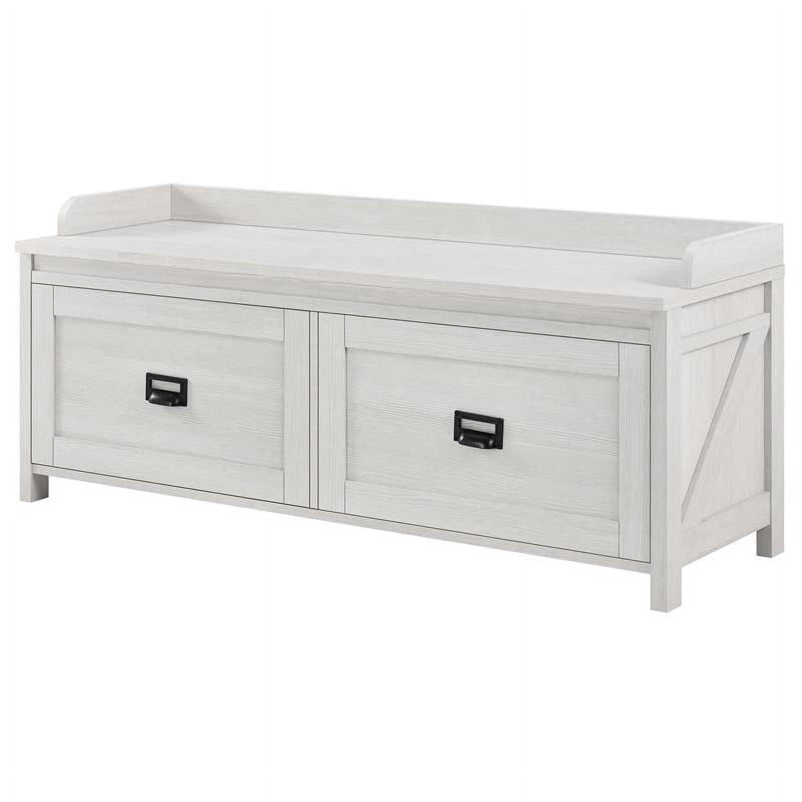SystemBuild Farmington Entryway Storage Bench in Ivory Pine