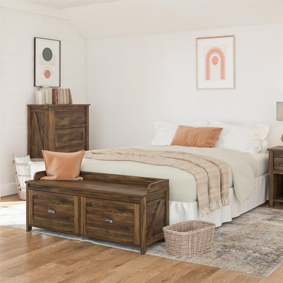Farmington Entryway Storage Bench, Rustic