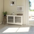 thumbnail image 1 of Systembuild Evolution Ashbury Heights 2 Door Storage Cabinet-Fluted Glass Metal Locker, Soft White, 1 of 15