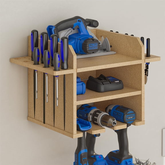 Benford Narrow Hanging Wall Mount Tool Organizer, Raw Board
