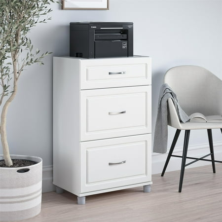Systembuild Evolution Kendall 24" 3 Drawer Base Garage Storage Cabinet, White