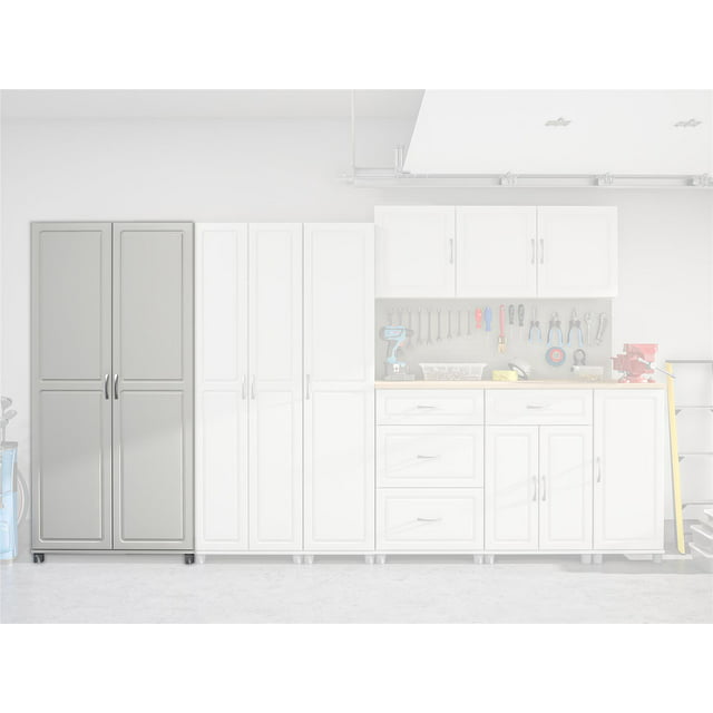 Systembuild Evolution Kendall 36" Utility Garage Storage Cabinet, White