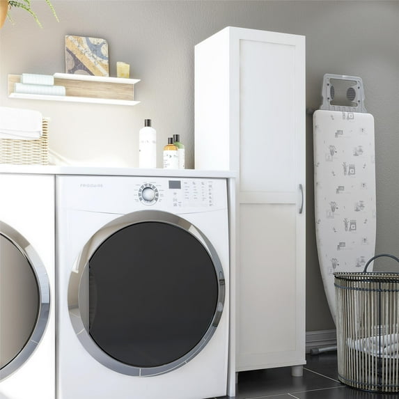 Systembuild Evolution Lory Framed 60" Tall Storage Cabinet, White