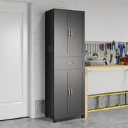 Systembuild Evolution Lory Framed Storage Cabinet with Drawer, Black