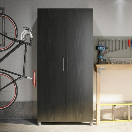 Systembuild Evolution Westford 36" Garage Storage Utility Cabinet, Black Oak