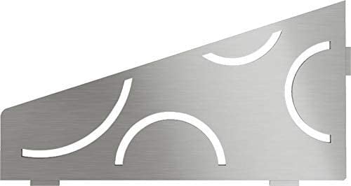 Sleek White Brushed Stainless Steel Corner Wall Shelf