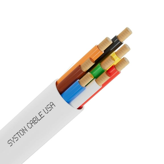 Syston 18/8 Low Voltage Security Sound Alarm Cable 100 ft 18 AWG 8 Conductors Stranded Copper Riser-Rated CMR/CL3R Unshielded 100% Copper Stranded,UV Resistant RoHS for Indoor/Outdoor Use