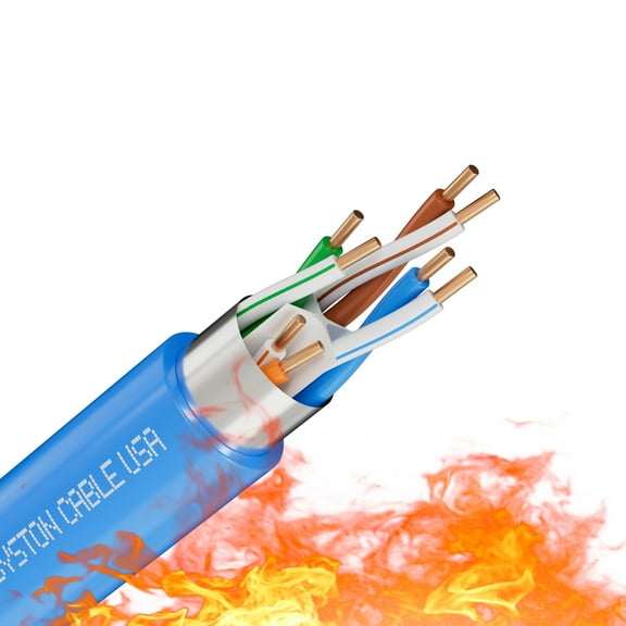 Syston CAT 6A+ Ethernet Network Cable Shielded CMP/CL2P/FT6/Plenum-Rated, 23 AWG Foil Shielded Twisted Pair F/UTP 700 MHz Solid Bare Copper Wire, RoHS Compliant Bulk No Ends 20ft to 1000ft Available