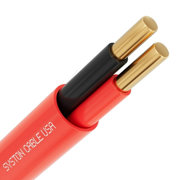 Syston Fire Alarm Security Burglar Station Wire Cable, 14/2 1000 ft 100% Solid Copper Unshielded FPLR/CL3R/FT4/CMR Riser-Rated UL and/or ETL Listed, 14 AWG UV Resistant RoHS for Indoor/Outdoor Use