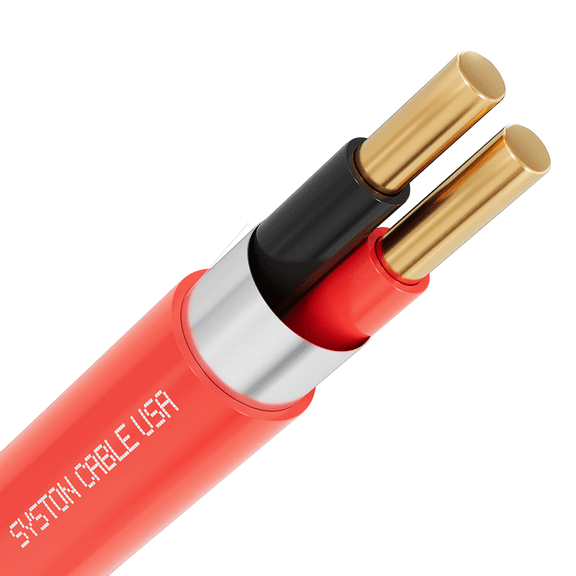 Syston Fire Alarm Security Burglar Station Wire Cable, 14/2 1000 ft Solid Copper Shielded FPLP/CL3P/FT6/CMP Plenum-Rated UL/ETL Listed, 14 Gauge 2 Conductors UV Resistant RoHS for Indoor/Outdoor Use