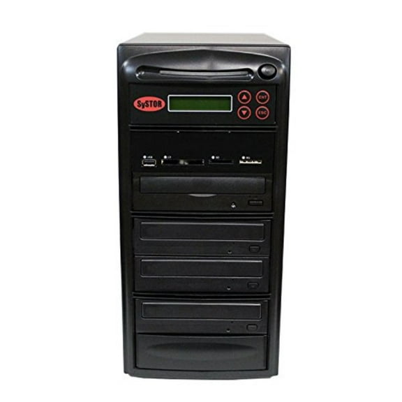 Systor 1:3 Disc Duplicator + USB/SD/CF to Disc Backup Copier Tower - Black - 3 Target