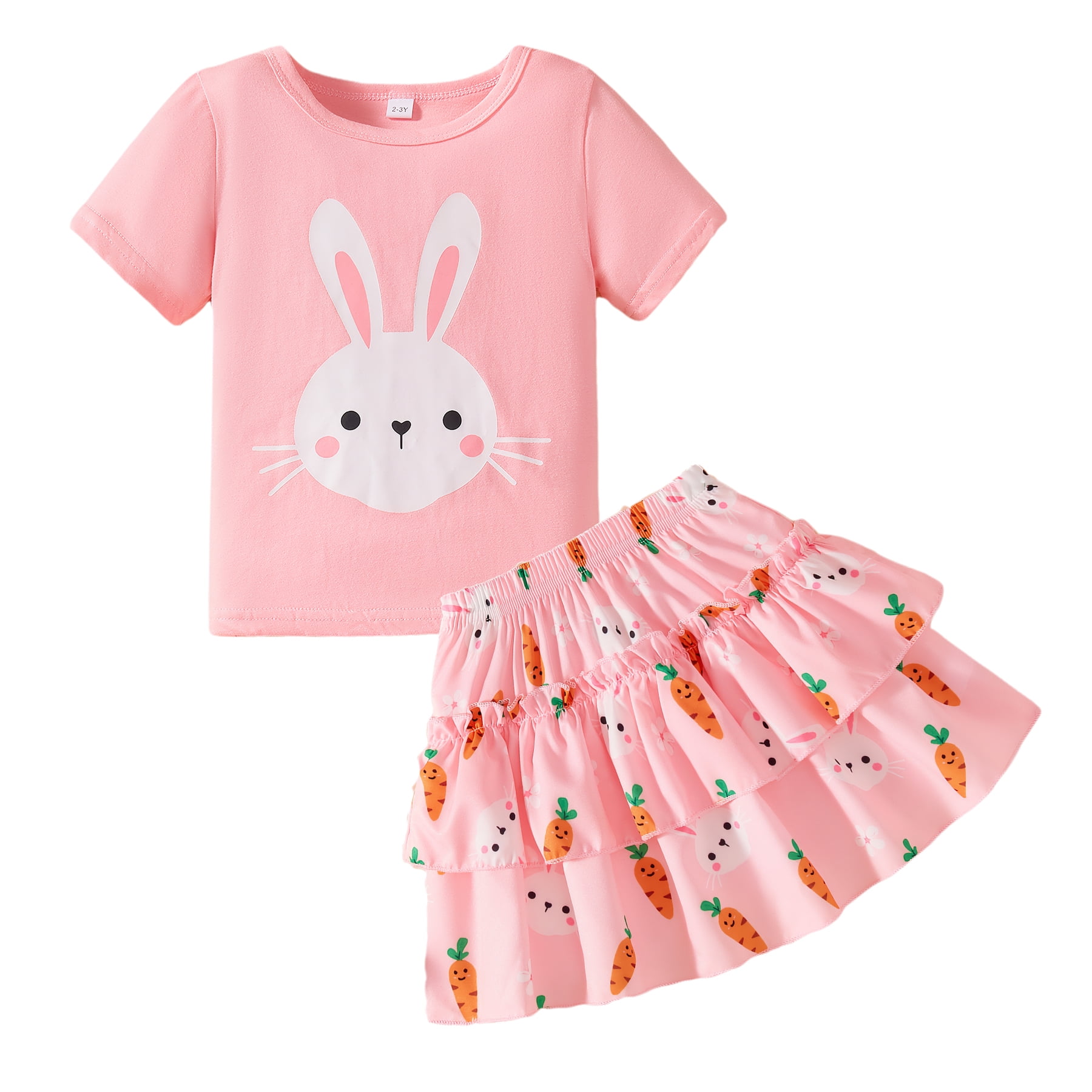 Children's Bunny Applique Top and Pants Outfit Set