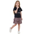 thumbnail image 1 of Sytepopcy Girls Summer Outfits Cat Shirt Two Piece Kitten Top Shirred Tiered Leopard Skirt Clothes Set School Outfits for Girls 7T/1935, 1 of 5