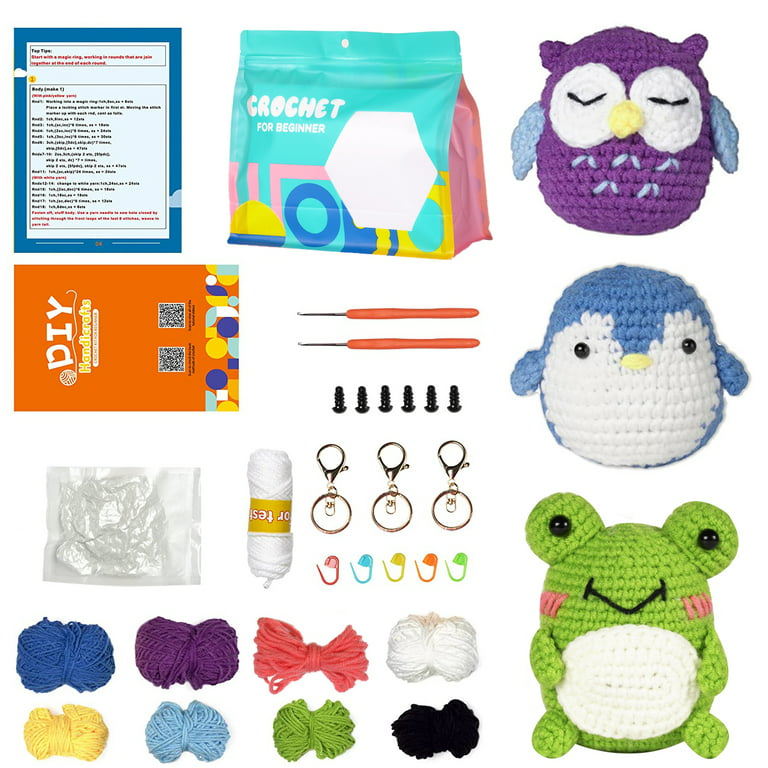 Beginner Crochet Kit, Crochet Kits For Kids And Adults, 3Pcs