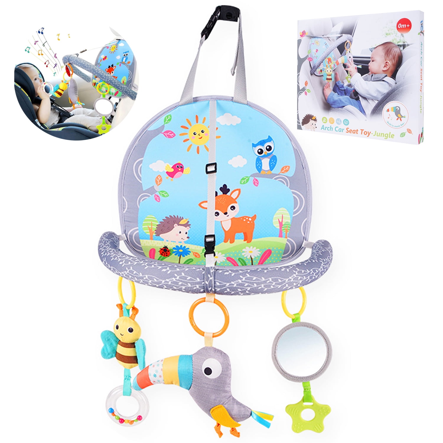 SytleCarry Car Seat Toys for Babies 06 Months, Stroller Toy for Toddlers, Sensory Soft Baby