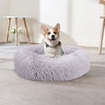 thumbnail image 1 of Sytopia Calming Donut Dog Bed 20" x 20" x 8", Anti-Anxiety Cozy Plush Fluffy Round Pet Bed for Small Dogs and Medium/Large Cats, Washable Small Medium Dog Beds with Anti-Slip Bottom, Light Gray, 1 of 11
