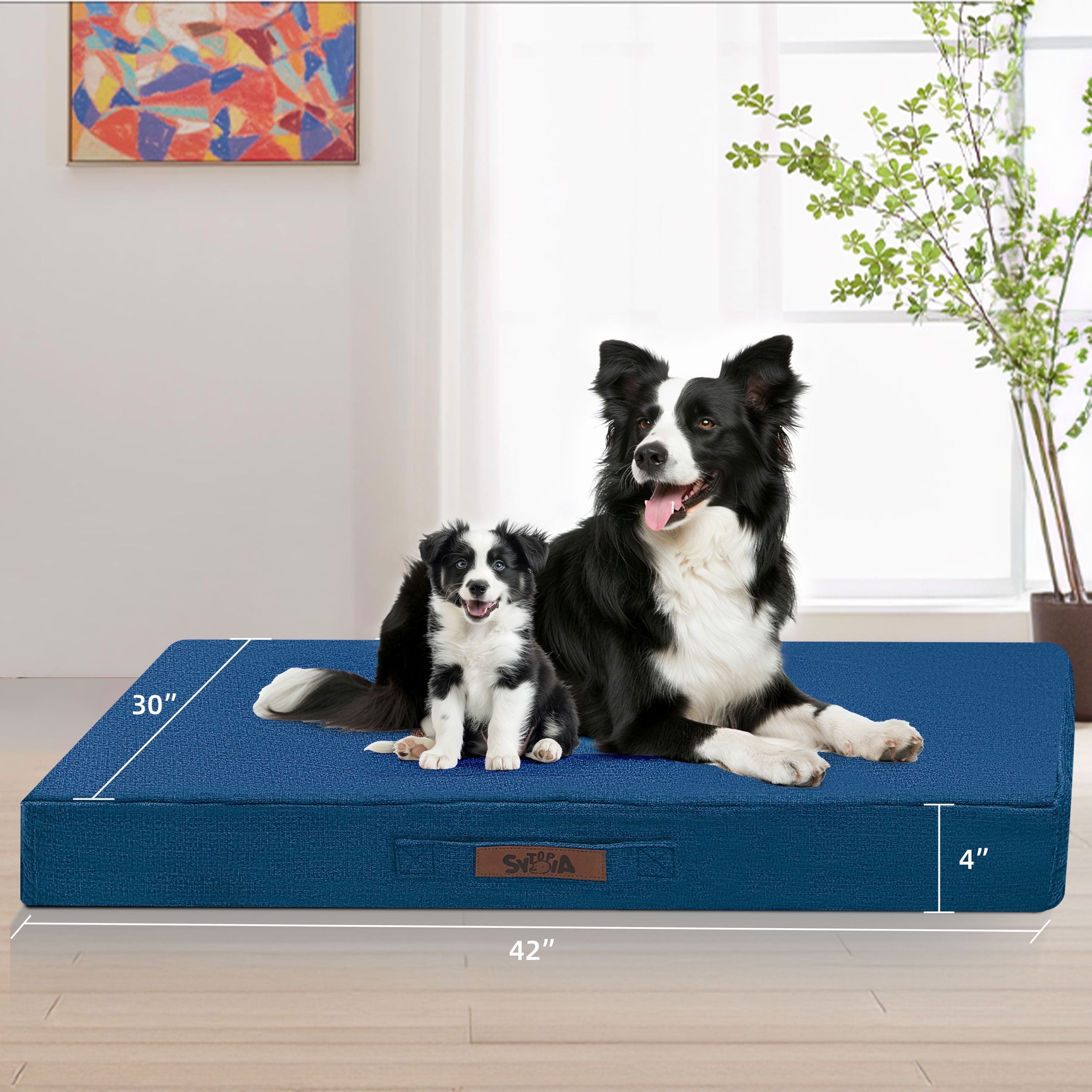 Rectangle Dog Bed With Sides MIHIKK Orthopedic Rectangle Dog Bed For Extra Large Dogs - 44"x30" Gray Couch Bed, Anti-Slip Bottom, Machine Washable