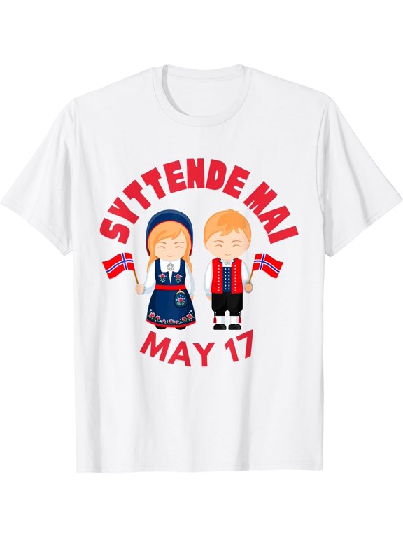 Syttende Mai 17 May Norway National Day Children Bunads Flag T-Shirt