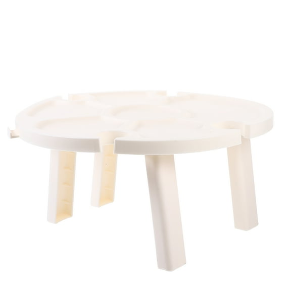 Syud 11.81" Folding Round Plastic Picnic Table, White