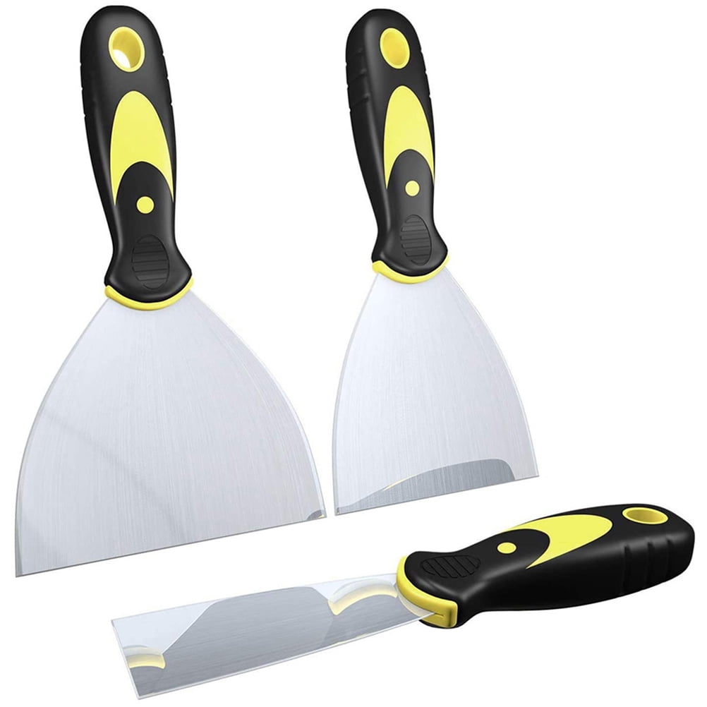 Syud 8.25 in 3.93 in 0.79 in Stainless Steel Scraper Putty Knife, 3 Pieces