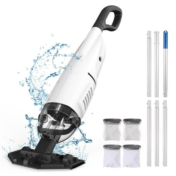Syvio Cordless Pool Vacuum Cleaner, Handheld Pool Vacuum with 26 Gal/Min Strong Suction Power, 60-Minute Runtime for Above & In-Ground Pools, Spas and Hot Tubs