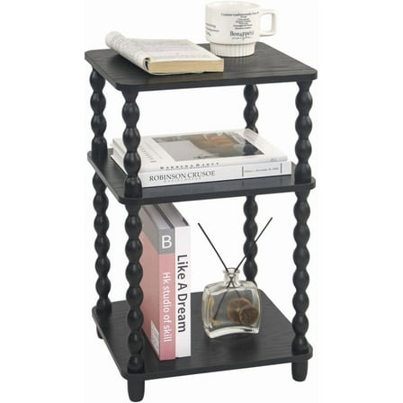 Syvvy Side Table,Small End Table with Storage Shelf, Modern Bedside Table Night Stand for Living Room, Bedroom, Office and Small Spaces (Rustic Brown)