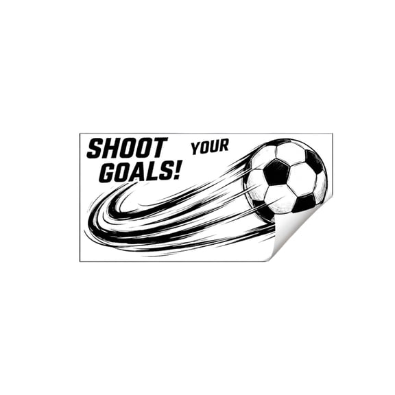 Syznb 1 Pack Shoot For Your Goals Soccer Wall Decal, Football Quote Sticker Decor, Removable Vinyl, For 2026 World-Cup Viewing Party, Bedroom, Sports Home Decor