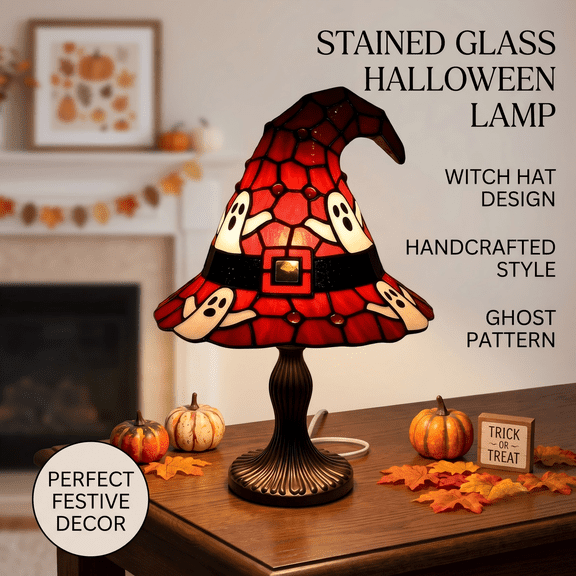 Syznb Black Resin Witch Hat Night Light USB Powered Gothic Lamp for Indoor Halloween Party Decor Room Aesthetic and Fantasy Themed Bedroom Ornament, 6.9 inch, 1-Pack