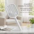 thumbnail image 1 of Syznb Electric Fly Swatter and Mosquito Zapper, High-Density Mesh Bug Zapper Racket, USB Rechargeable Indoor and Outdoor Pest Control, 5-Layer Safety Mesh, White Color, 1 of 7
