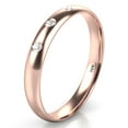 thumbnail image 1 of Sz 10.0 Solid 10K Rose Gold 3 Diamond 3MM Dome Wedding Anniversary Comfort Fit Band Ring, 1 of 4