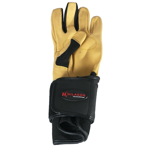 Sz 10 Hilason Bull Riding Gloves Pro Rodeo Genuine Leather Tan Left Hand
