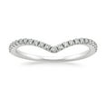 thumbnail image 1 of Sz 11.0 Solid 10K White Gold Diamond 2MM Chevron Half Eternity Stackable Wedding Anniversary Band Ring, 1 of 4