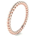 thumbnail image 1 of Sz 4.0 Solid 10K Rose Gold 2MM Eternity Rope Comfort Fit Wedding Band Ring, 1 of 5