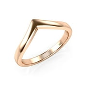 ANDREA JEWELERS Sz 4 Rose Gold Plated Sterling Silver 925 Chevron Stackable Ring