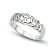 Sz 4 Sterling 925 Silver Celtic Knot Band Ring