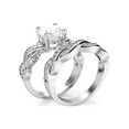 thumbnail image 1 of Sz 4 Sterling Silver 925 CZ Cubic Zirconia Infinity Wedding Engagement Ring Set, 1 of 4