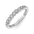 thumbnail image 1 of Sz 4 Sterling Silver CZ Stackable Anniversary Eternity Cubic Zirconia Band Ring, 1 of 3