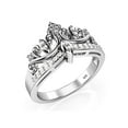 thumbnail image 1 of Sz 4 Sterling Silver Cubic Zirconia Princess Crown Tiara CZ Band Ring, 1 of 3
