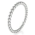 thumbnail image 1 of Sz 5.0 Solid 10K White Gold 2MM Eternity Bead Comfort Fit Wedding Band Ring, 1 of 5