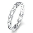 thumbnail image 1 of Sz 5.5 Solid 10K White Gold 3MM Eternity Celtic Knot Stackable Comfort Fit Wedding Band Ring, 1 of 4