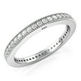 thumbnail image 1 of Sz 6 Sterling Silver 2MM 925 CZ Cubic Zirconia Eternity Wedding Band Ring, 1 of 3