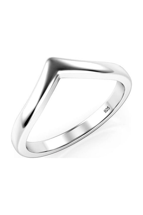 Sz 6 Sterling Silver 925 Chevron Stackable Ring