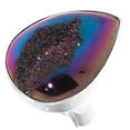 thumbnail image 1 of Sz 6 Teardrop Rainbow Titanium Druzy Agate 925 Sterling Silver Ring, 1", 1 of 3