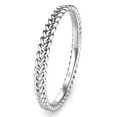 thumbnail image 1 of Sz 7.0 Solid 10K White Gold 2MM Eternity Braided Rope Stackable Comfort Fit Wedding Band Ring, 1 of 4