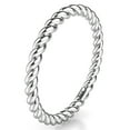 thumbnail image 1 of Sz 7.0 Solid 10K White Gold 2MM Eternity Rope Comfort Fit Wedding Band Ring, 1 of 5